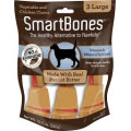 SmartBones Large Peanut Butter Chews 7"Dog Treats 大型潔齒骨(花生醬味) 3 pack 
